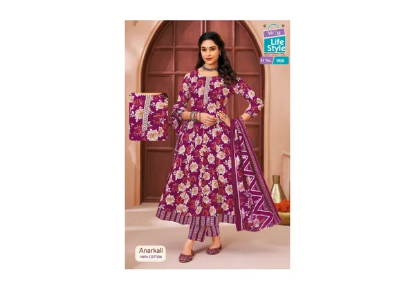 Magenta_Pure_Cotton_Kurti_Set_With_Dupatta_For_Women