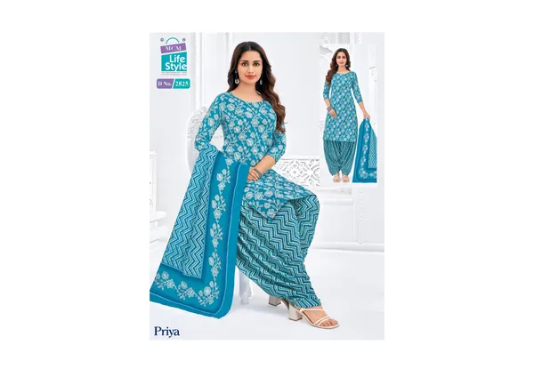 Blue_Pure_Cotton_Kurti_Set_With_Dupatta_For_Women