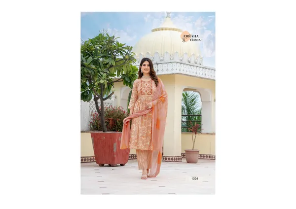 Peach_Pure_Cotton_Kurti_Set_With_Dupatta_For_Women