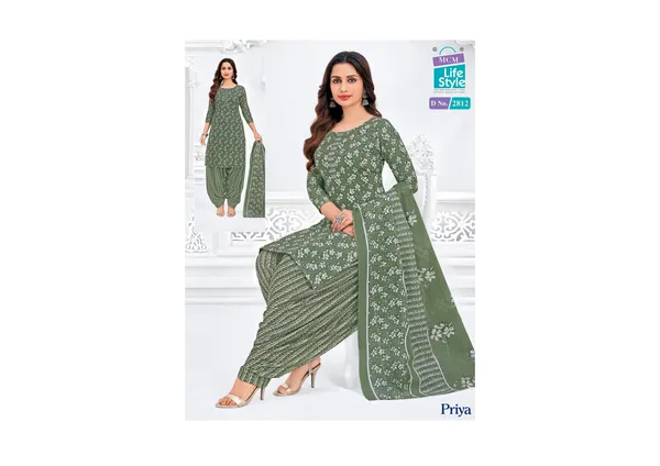 Green_Pure_Cotton_Kurti_Set_With_Dupatta_For_Women