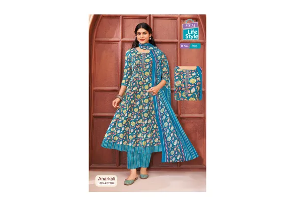 Blue_Pure_Cotton_Kurti_Set_With_Dupatta_For_Women