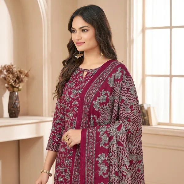 Magenta_Pure_Cotton_Dress_Material_For_Women