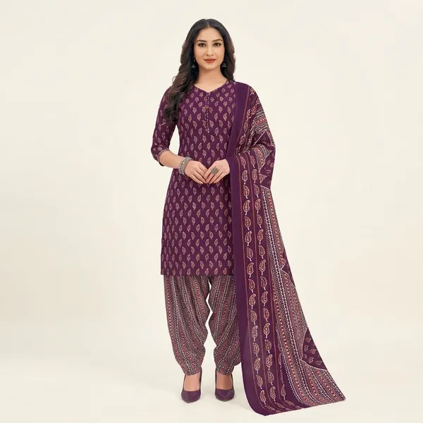Purple_Pure_Cotton_Patiala_Suit_Set_For_Women