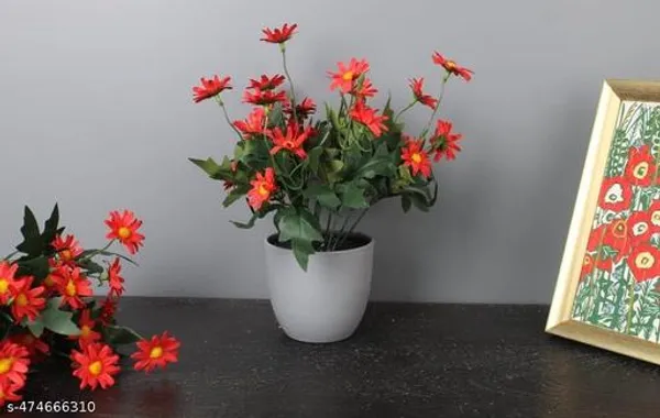 Red_Artificial_Daisy_Flower_Plant_With_Plastic_Pot_For_Home_Decor_Table_Top_Bathrooms_And_Kitchen_Height_1_Foot
