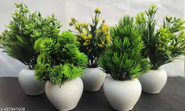 Green_Set_Of_5_Realistic_Artificial_Plants_Imported_Quality_Nearly_15Cm_Height