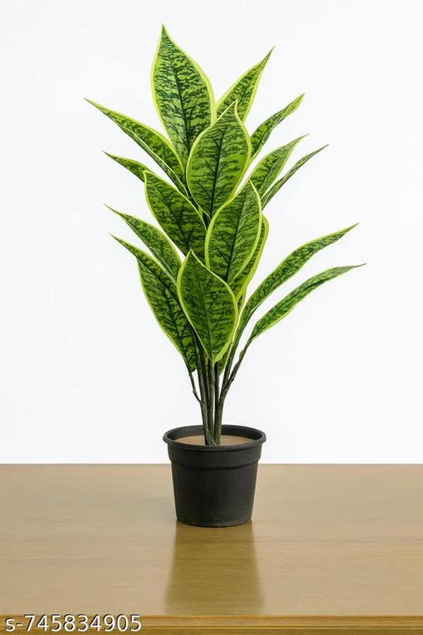 Green_Artificial_Plant_With_26_Leaves_For_Home_Decor_Table_Top_Etc_With_Pot