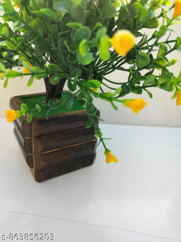 Yellow_Artificial_Plant_Bush_With_Yellow_Buds_In_Wooden_Pot_For_Office_Bathrooms_Home_Decor