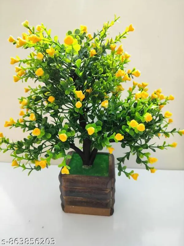 Yellow_Artificial_Plant_Bush_With_Yellow_Buds_In_Wooden_Pot_For_Office_Bathrooms_Home_Decor