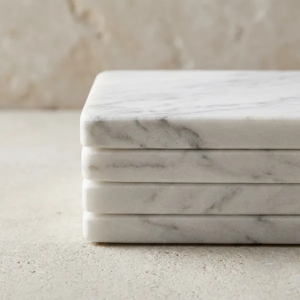 White_Marble_Coaster_Set_Set_Of_4