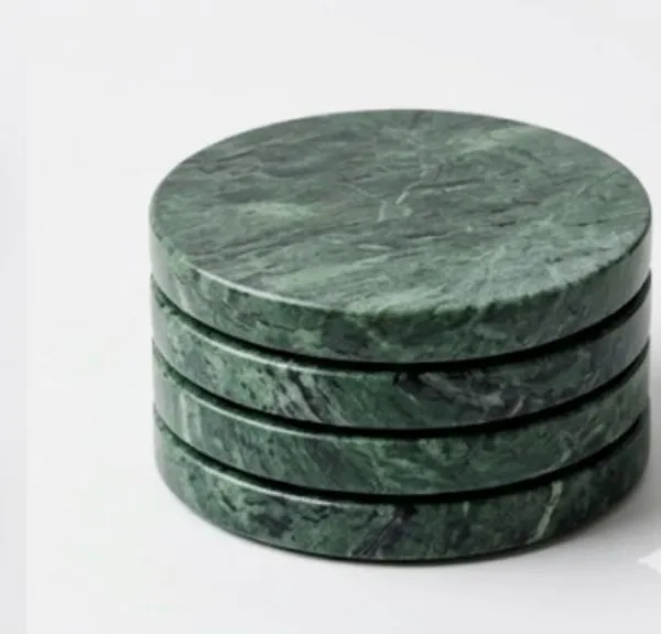Green_Marble_Stone_Coaster_Set_Of_4