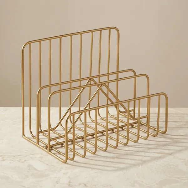 Gold_Metal_Wire_Magazine_And_File_Holder_Rack
