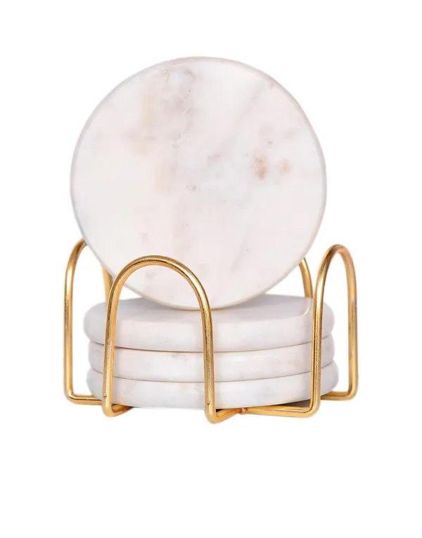 Marble_Coaster_Set_With_Gold_Wire_Stand_Pack_Of_4