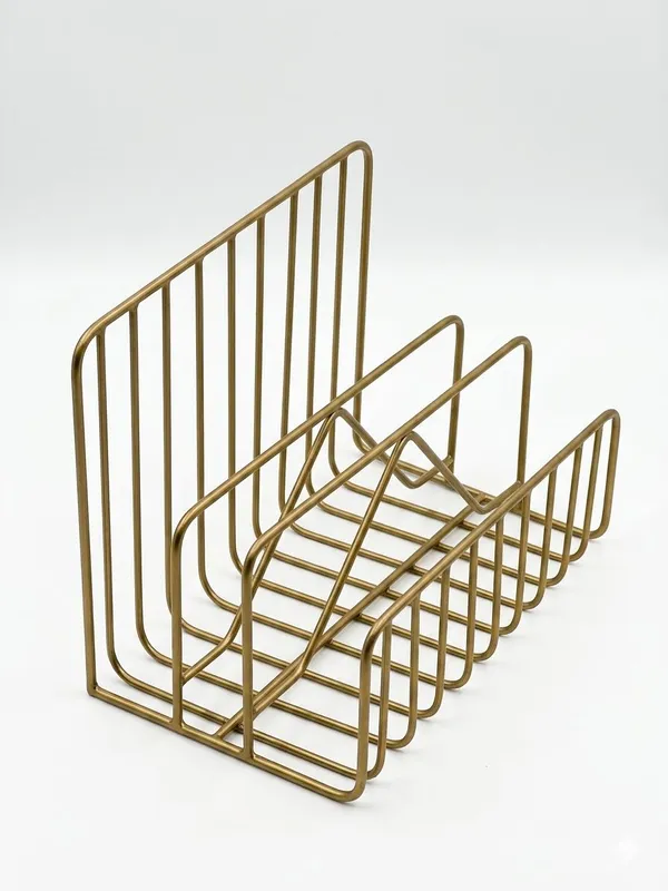 Gold_Metal_Wire_Magazine_And_File_Holder_Rack