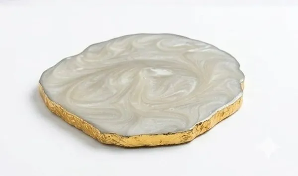 White_Marbled_Agate_Coaster_With_Gold_Edge_pack_of_4