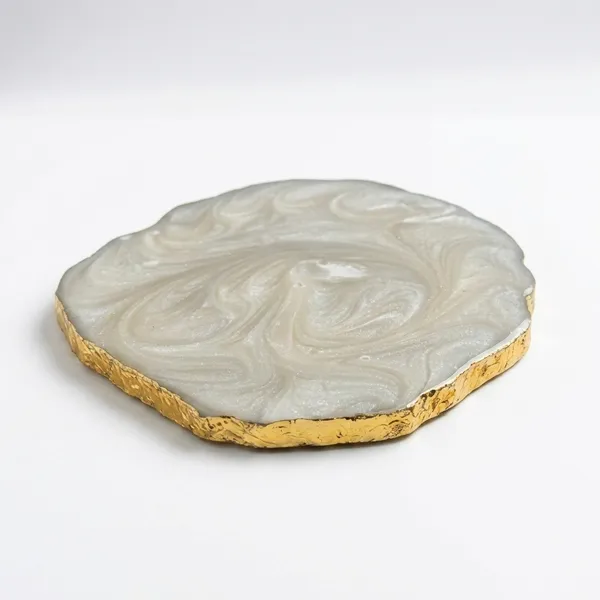 White_Marbled_Agate_Coaster_With_Gold_Edge_pack_of_4