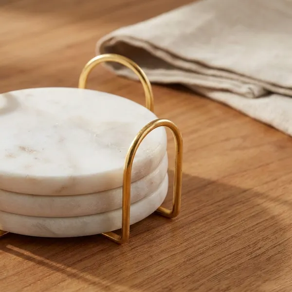 Marble_Coaster_Set_With_Gold_Wire_Stand_Pack_Of_4