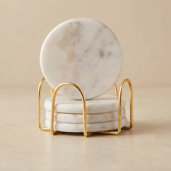 Marble_Coaster_Set_With_Gold_Wire_Stand_Pack_Of_4