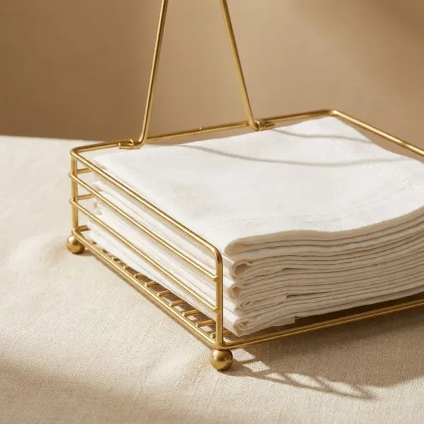 Gold_Tone_Wire_Napkin_Holder_With_Triangular_Handle