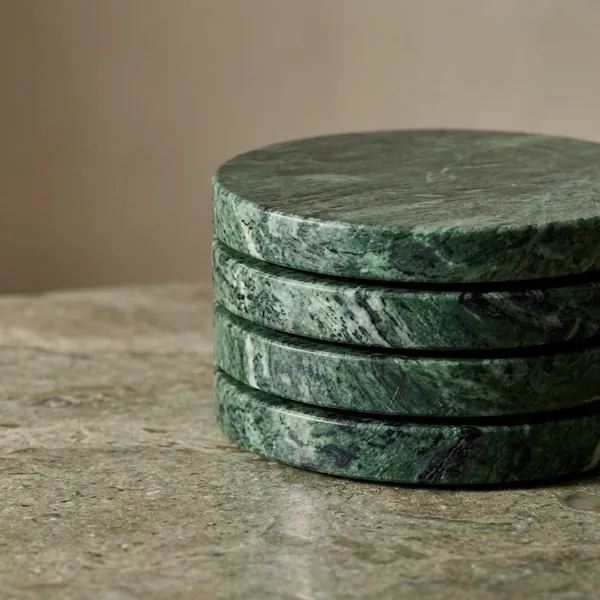 Green_Marble_Stone_Coaster_Set_Of_4