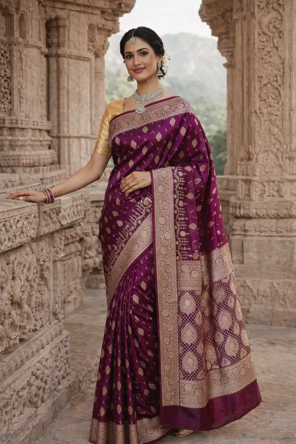 Wine_Silk_Saree_For_Women