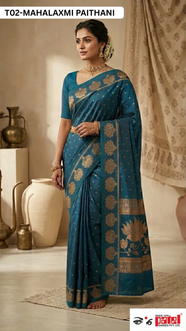 Rama_Blue_Soft_Silk_Saree_For_Women_Set_Of_1