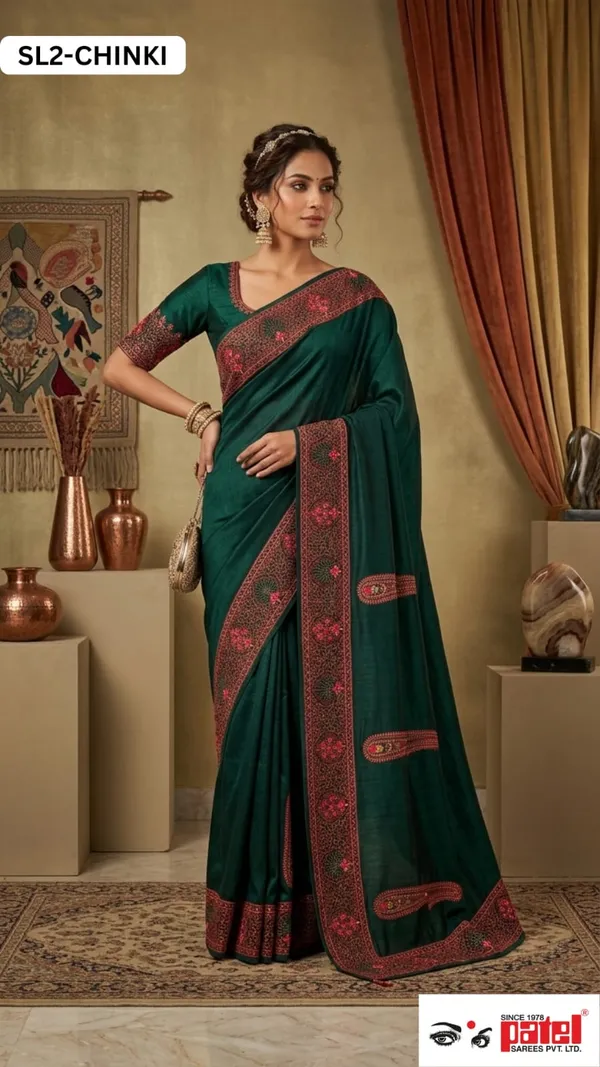 Rama_Green_Georgette_Saree_For_Women_Set_Of_1