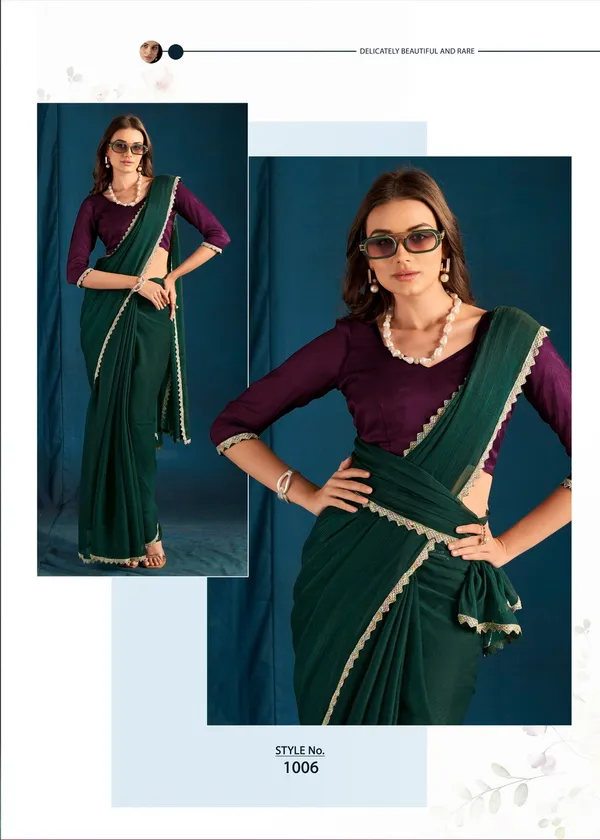 Bottle_Green_Satin_Silk_Saree_For_Women