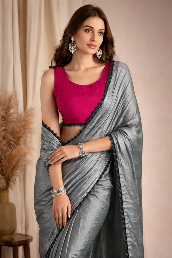 Grey_Satin_Silk_Saree_For_Women
