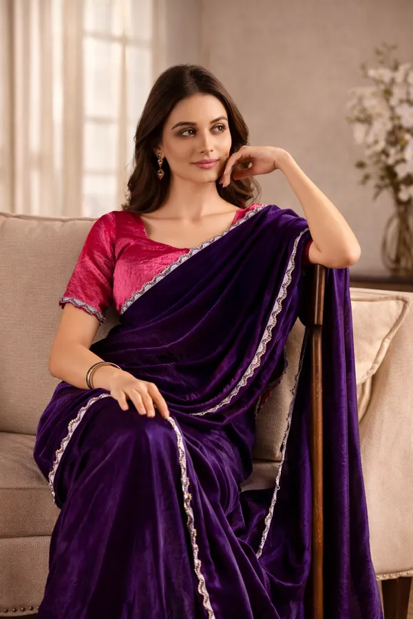 Purple_Satin_Silk_Saree_For_Women