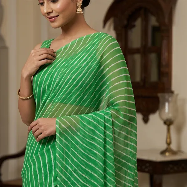Green_Georgette_Sarees_For_Women