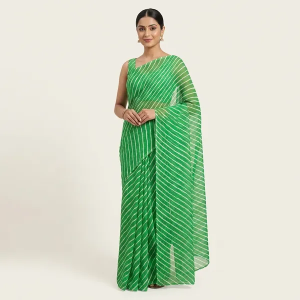 Green_Georgette_Sarees_For_Women