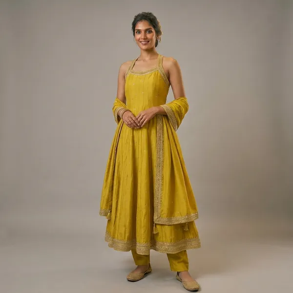 Yellow_Soft_Silk_Ethnic_Gown_For_Women_Set_Of_3