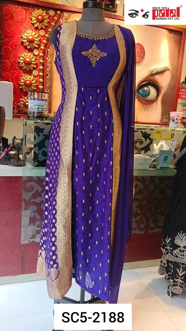 Purple_Raw_Silk_Ethnic_Gown_For_Women_Set_Of_3