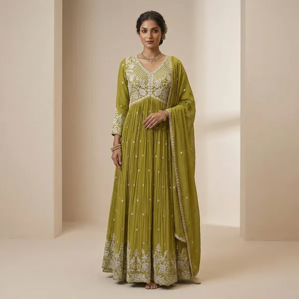 Liril_Georgette_Ethnic_Gown_For_Women_Set_Of_3