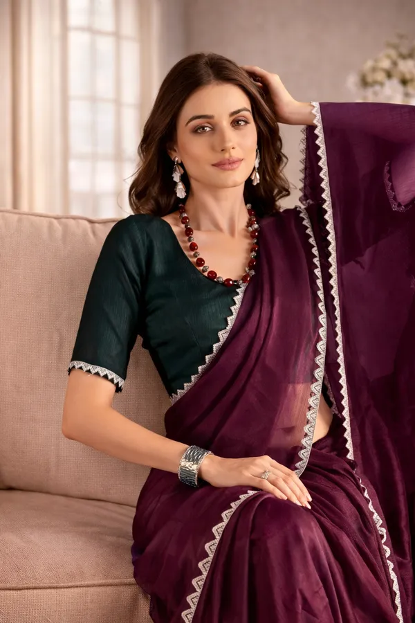 Wine_Satin_Silk_Saree_For_Women
