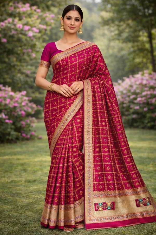Rani_Pink_Raw_Silk_Saree_For_Women