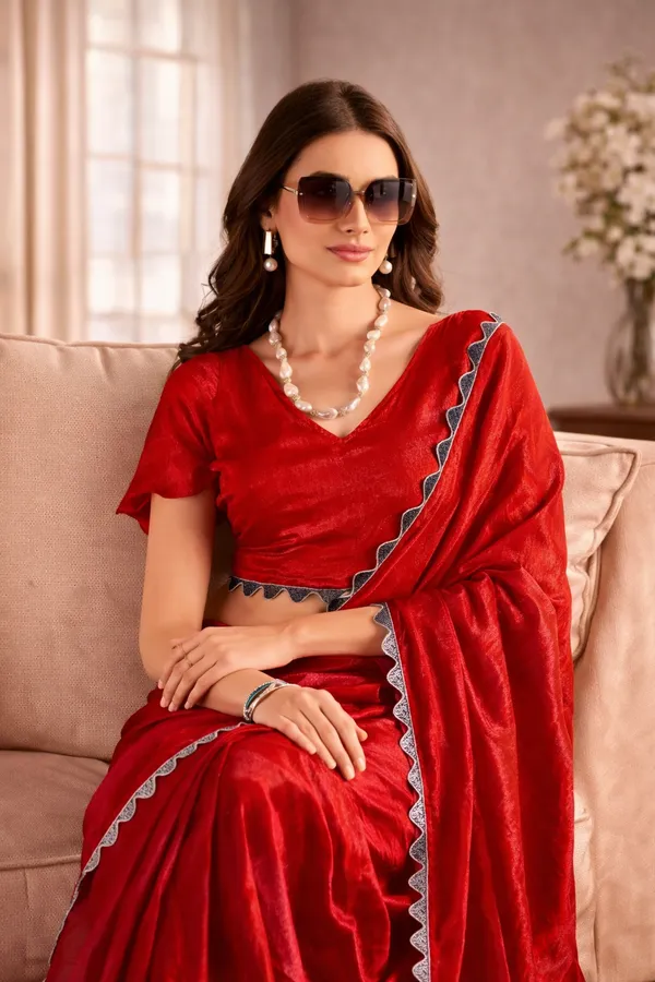 Red_Satin_Silk_Saree_For_Women