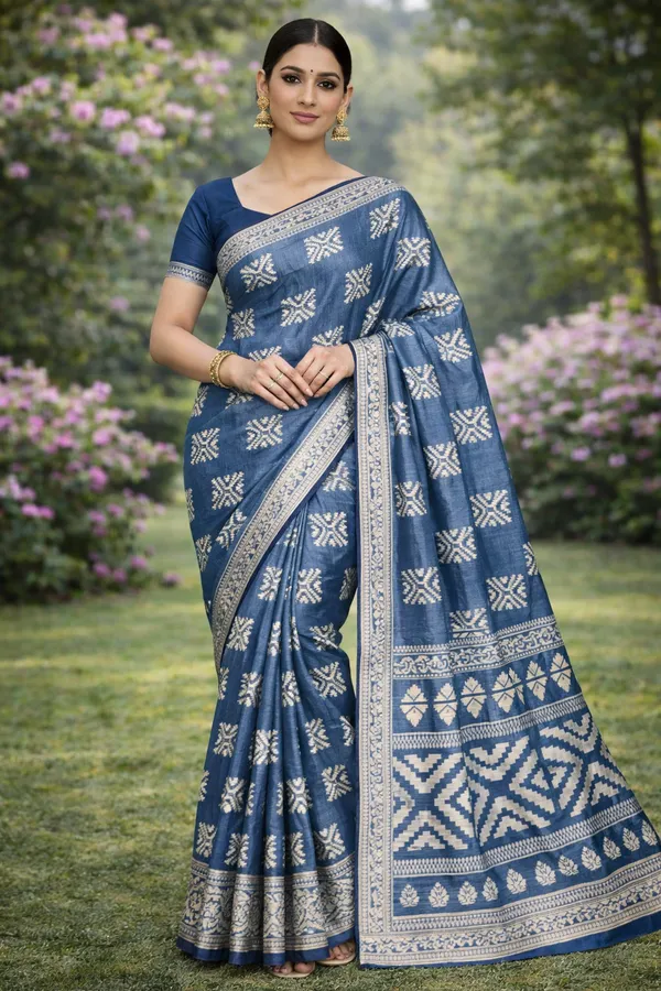 Blue_Cotton_Saree_For_Women