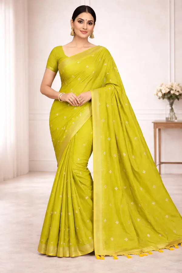 Parrot_Linen_Saree_For_Women