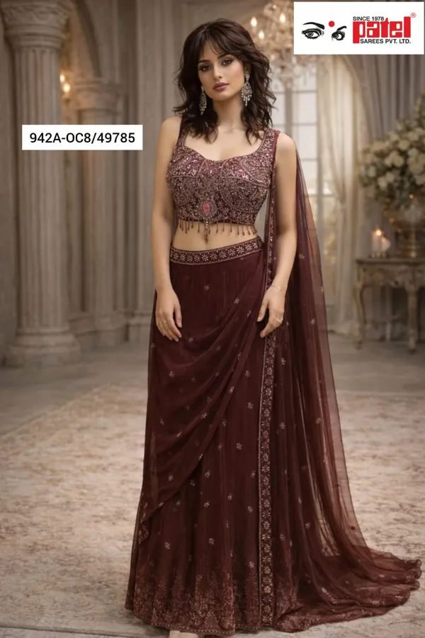 Rust_Silk_Indo_Western_Outfit_For_Women_Set_Of_3