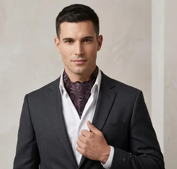 AACHINO_Premium_Cravat_for_Men_|_Micro_Fabric_Luxury_Neckwear_|_Wedding,_Party_&_Formal_Wear_|_Soft,_Elegant_&_Comfortable_Ascot_Tie_|_Perfect_Gifting_Accessory_for_Gentlemen_(A9_Wine)