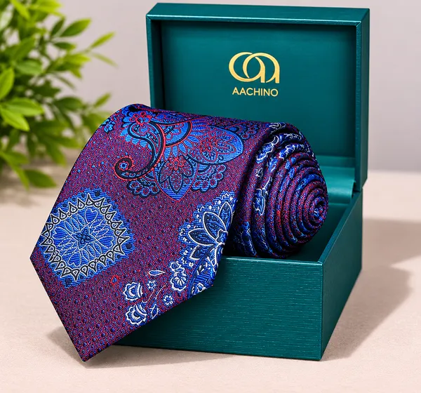 AACHINO_Pure_Silk_Necktie_for_Men_|_Premium_Formal_Wedding_Tie_Pack_of_1_(Amo_8_Silk_Tie)