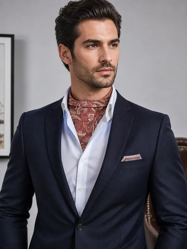 AACHINO_Premium_Cravat_for_Men_|_Micro_Fabric_Luxury_Neckwear_|_Wedding,_Party_&_Formal_Wear_|_Soft,_Elegant_&_Comfortable_Ascot_Tie_|_Perfect_Gifting_Accessory_for_Gentlemen_(Amo_Redies)