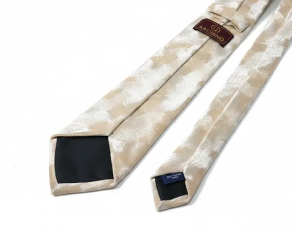 AACHINO_Premium_Men�s_Velvet_Necktie_-_Elegant_Slim_Design_for_Weddings,_Formal_Events_&_Galas_-_Soft_Touch_Luxury_Fashion_Tie_for_Grooms_-_Rich_Solid_Color_Accessory_with_Gift_Box_(Beige)