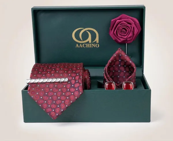 AACHINO_Designer_Silk_Tie_Set_–_Luxury_Formal_Fashion_Accessories_Combo_for_Groom,_Office_&_Party_Wear