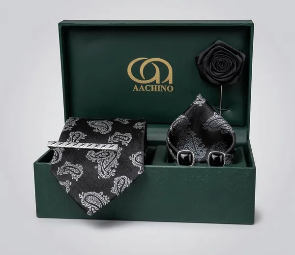 AACHINO_Designer_Silk_Tie_Set_–_Luxury_Formal_Fashion_Accessories_Combo_for_Groom,_Office_&_Party_Wear