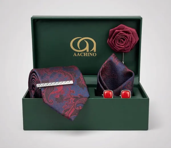 AACHINO_Designer_Silk_Tie_Set_–_Luxury_Formal_Fashion_Accessories_Combo_for_Groom,_Office_&_Party_Wear