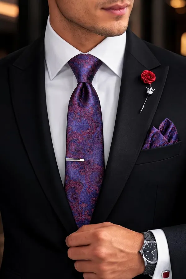 AACHINO_Designer_Silk_Tie_Set_–_Luxury_Formal_Fashion_Accessories_Combo_for_Groom,_Office_&_Party_Wear