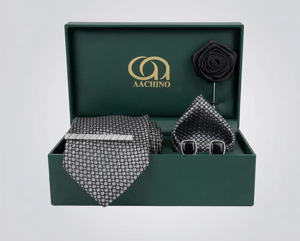 AACHINO_Designer_Silk_Tie_Set_–_Luxury_Formal_Fashion_Accessories_Combo_for_Groom,_Office_&_Party_Wear