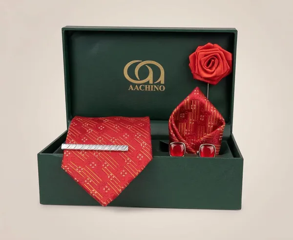 AACHINO_Designer_Silk_Tie_Set_–_Luxury_Formal_Fashion_Accessories_Combo_for_Groom,_Office_&_Party_Wear